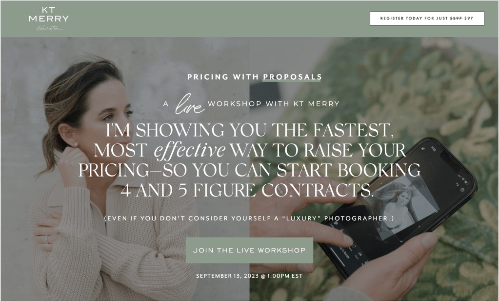 KT Merry Pricing With Proposals Webinar Sales Page Header