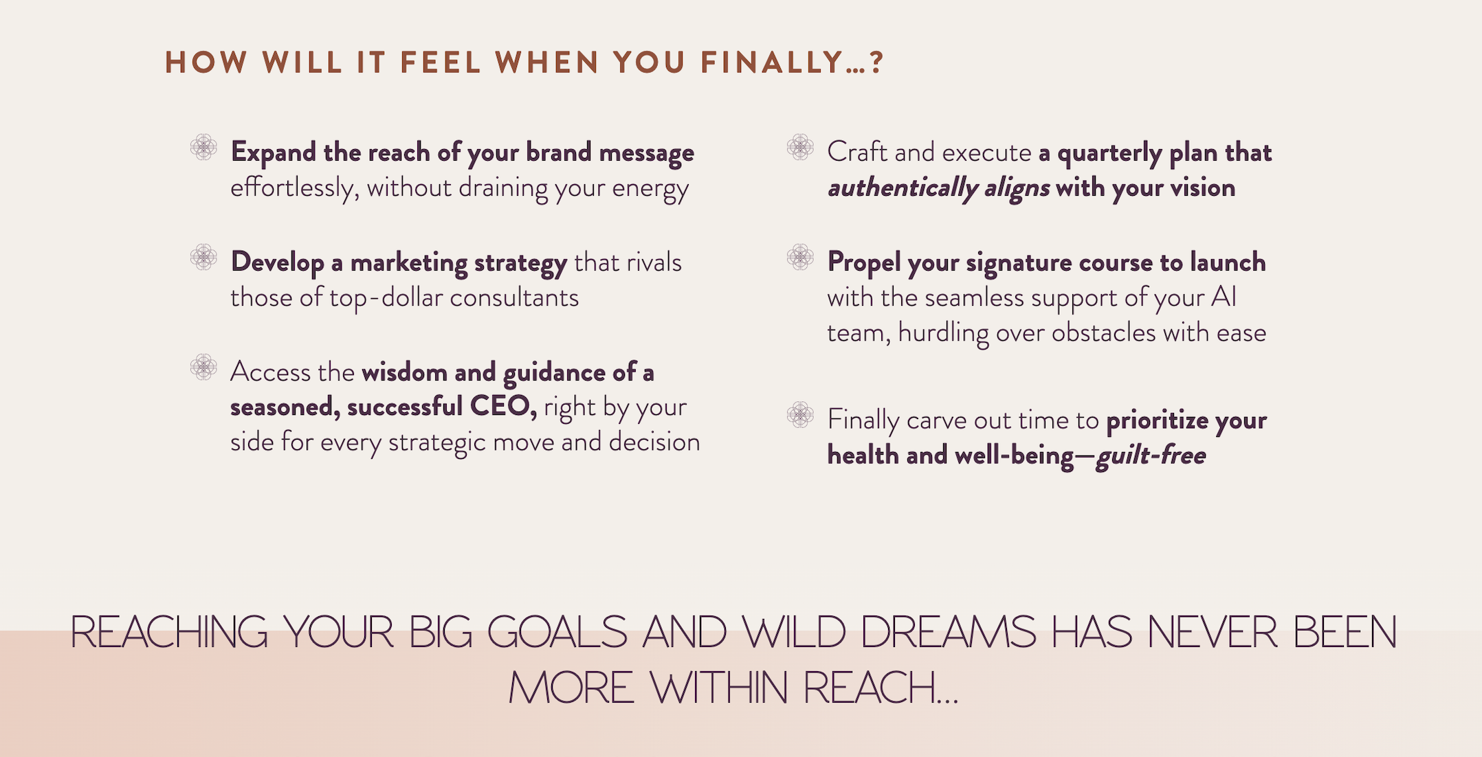 Natalie MacNeil AI Dream Team sales page benefits list