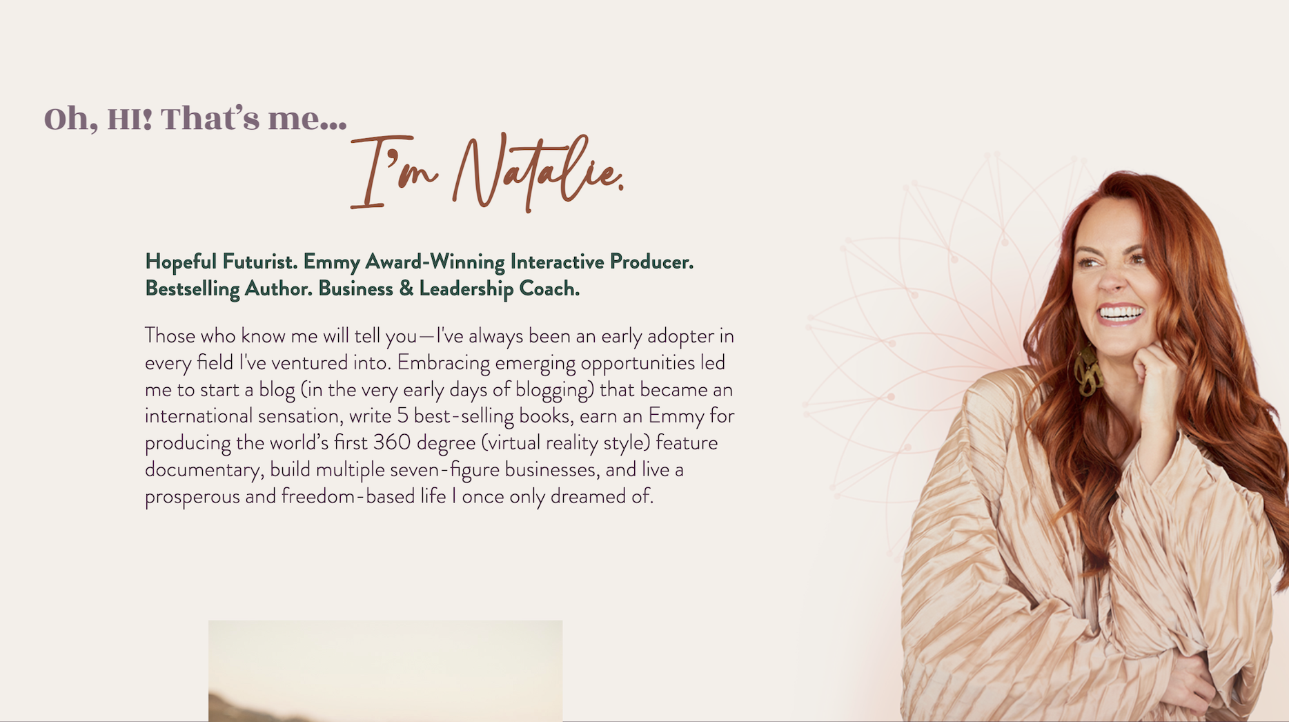 AI Dream Team sales page section about Natalie MacNeil