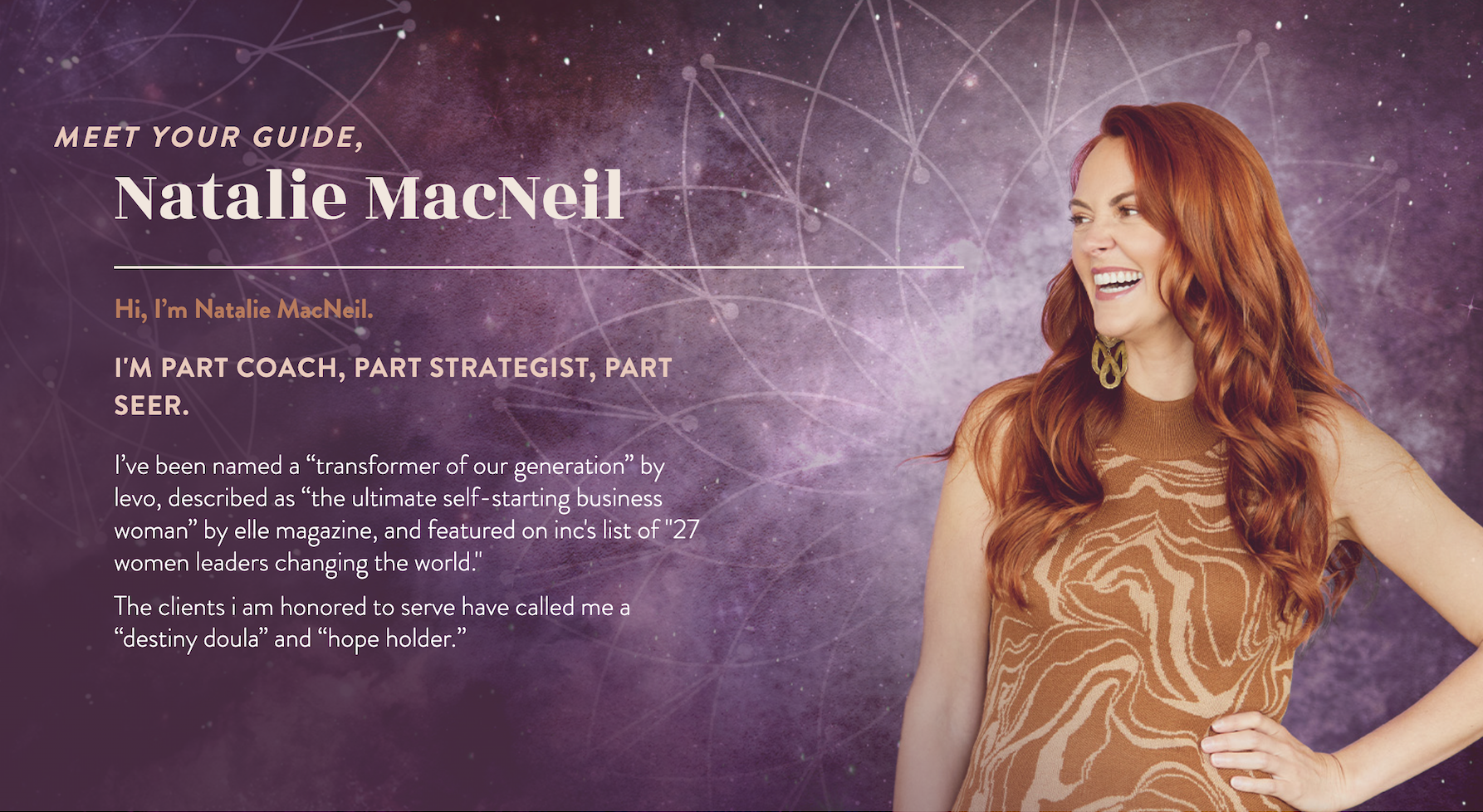 Natalie MacNeil mentorship sales page meet natalie